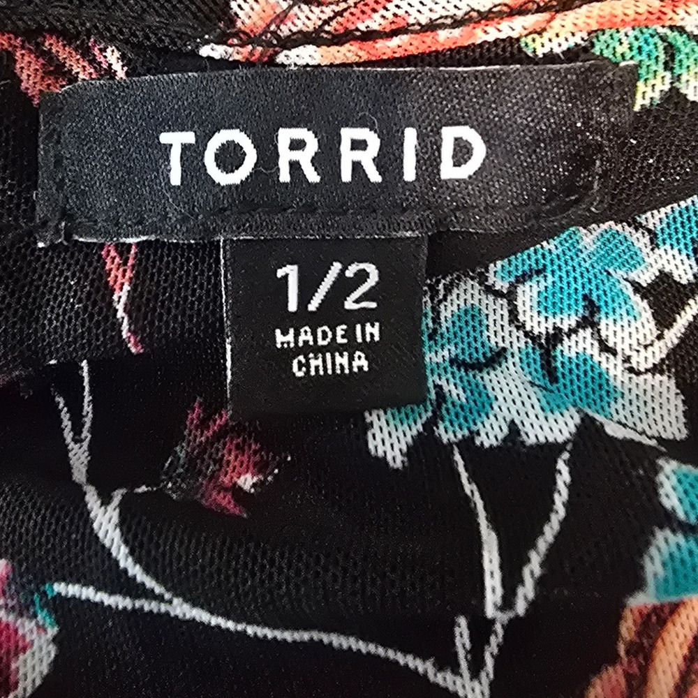 Torrid Open Long Line Floral Lightweight Women's Cardigan 1/2 1X/2X - Picture 4 of 6